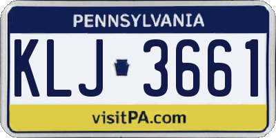 PA license plate KLJ3661