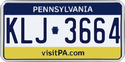 PA license plate KLJ3664