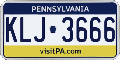 PA license plate KLJ3666