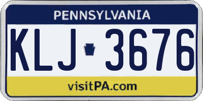 PA license plate KLJ3676