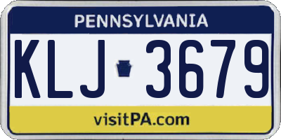 PA license plate KLJ3679
