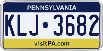 PA license plate KLJ3682