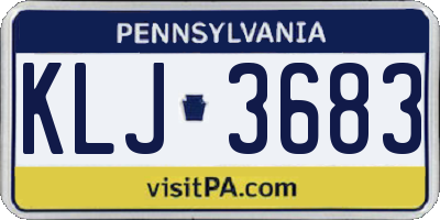 PA license plate KLJ3683