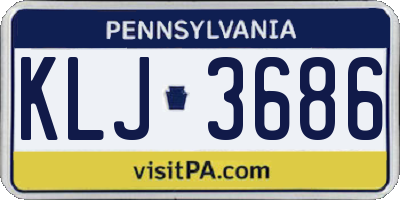 PA license plate KLJ3686