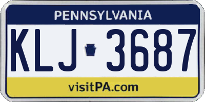 PA license plate KLJ3687
