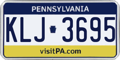 PA license plate KLJ3695