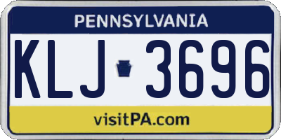 PA license plate KLJ3696