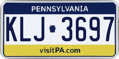 PA license plate KLJ3697