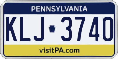 PA license plate KLJ3740