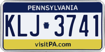 PA license plate KLJ3741