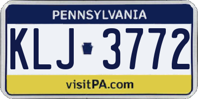 PA license plate KLJ3772