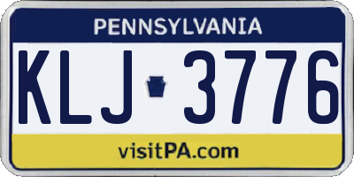 PA license plate KLJ3776