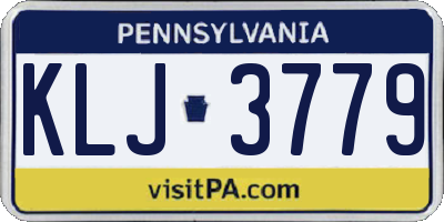 PA license plate KLJ3779
