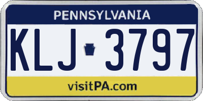 PA license plate KLJ3797