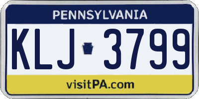 PA license plate KLJ3799