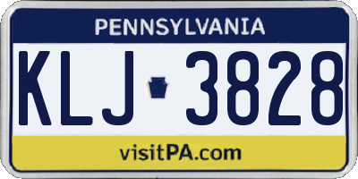 PA license plate KLJ3828