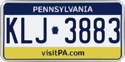 PA license plate KLJ3883