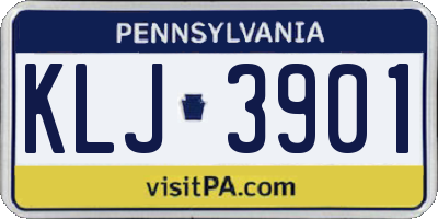 PA license plate KLJ3901