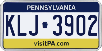 PA license plate KLJ3902