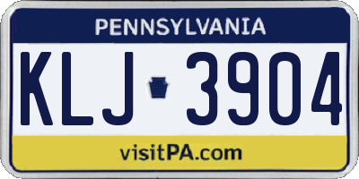 PA license plate KLJ3904