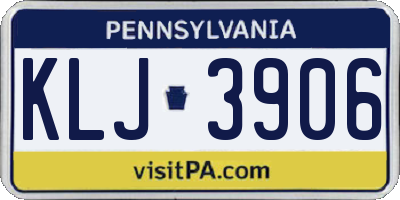 PA license plate KLJ3906