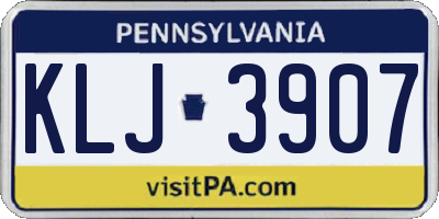 PA license plate KLJ3907