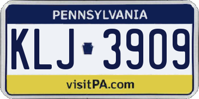 PA license plate KLJ3909