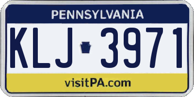 PA license plate KLJ3971
