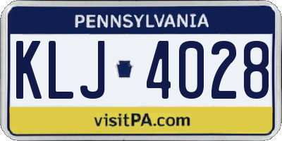 PA license plate KLJ4028