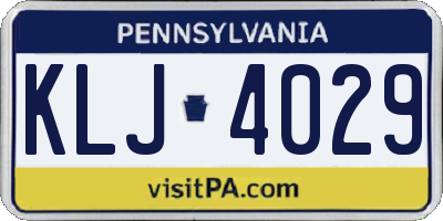 PA license plate KLJ4029