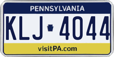 PA license plate KLJ4044