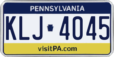 PA license plate KLJ4045