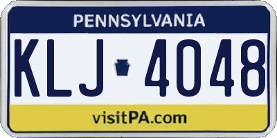 PA license plate KLJ4048