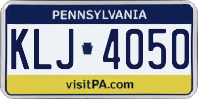 PA license plate KLJ4050