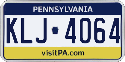 PA license plate KLJ4064