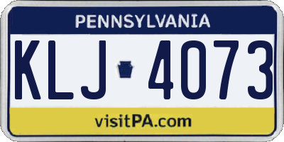 PA license plate KLJ4073