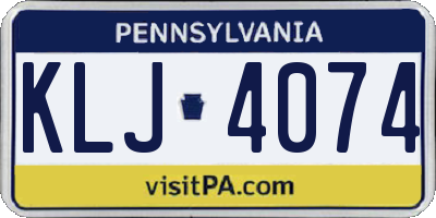 PA license plate KLJ4074
