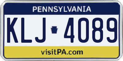 PA license plate KLJ4089