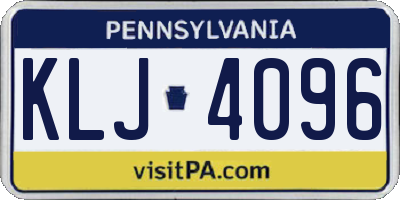PA license plate KLJ4096