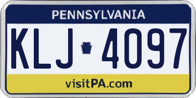 PA license plate KLJ4097