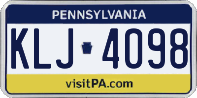 PA license plate KLJ4098