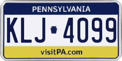 PA license plate KLJ4099