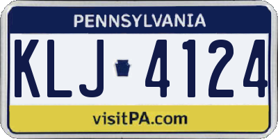 PA license plate KLJ4124