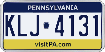 PA license plate KLJ4131