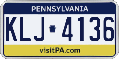 PA license plate KLJ4136