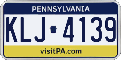 PA license plate KLJ4139