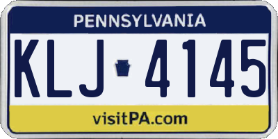 PA license plate KLJ4145