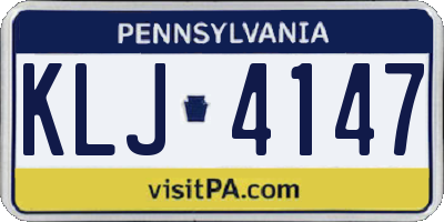PA license plate KLJ4147