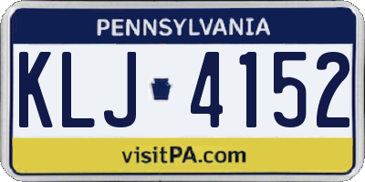 PA license plate KLJ4152
