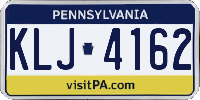 PA license plate KLJ4162